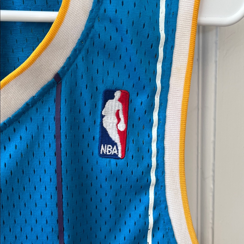 Adidas Blue and Yellow New Orleans Paul Basketball Jersey - Picture 4 of 5